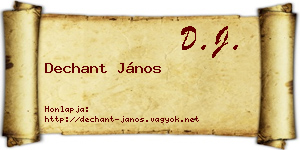 Dechant János névjegykártya